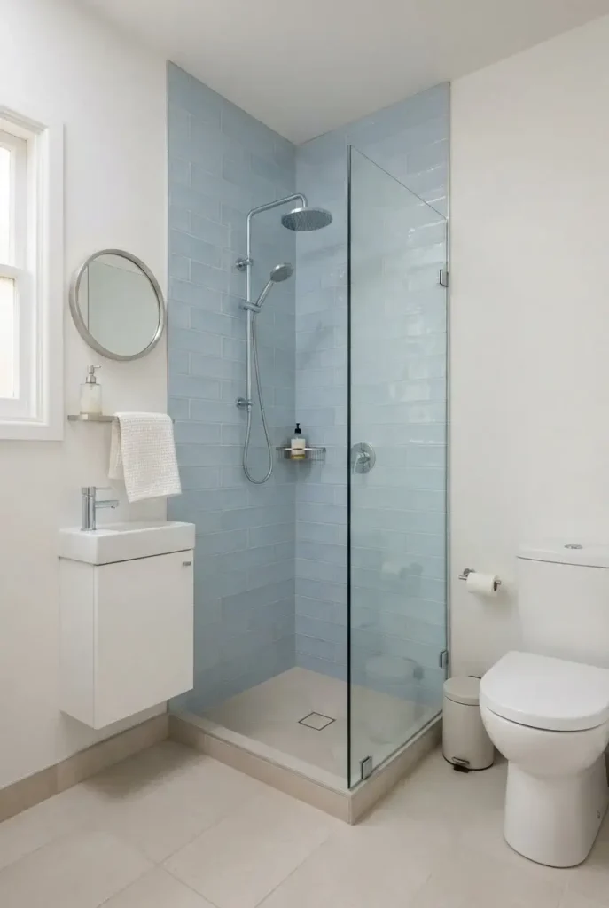 Small Blue Bathroom Ideas With Shower
