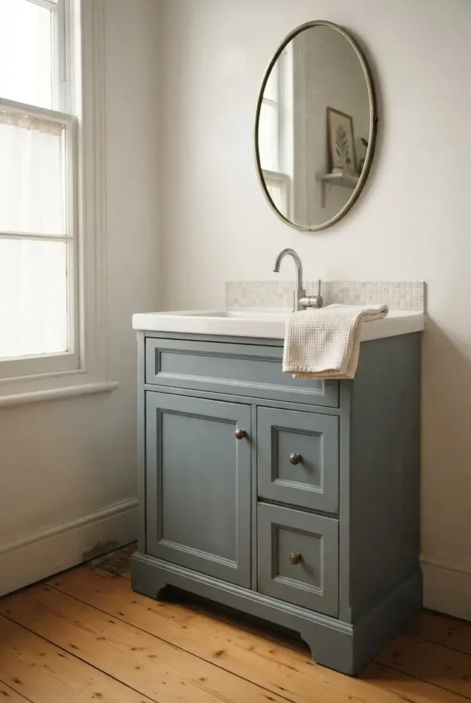 Dusty Blue Bathroom Cabinets