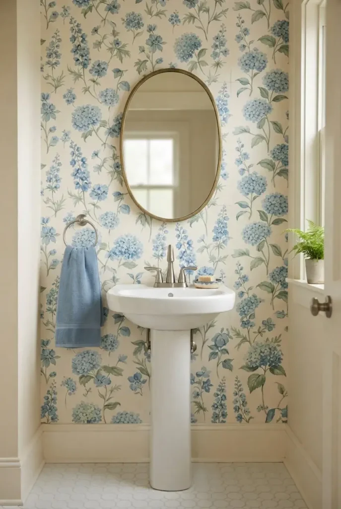 Blue Floral Wallpaper
