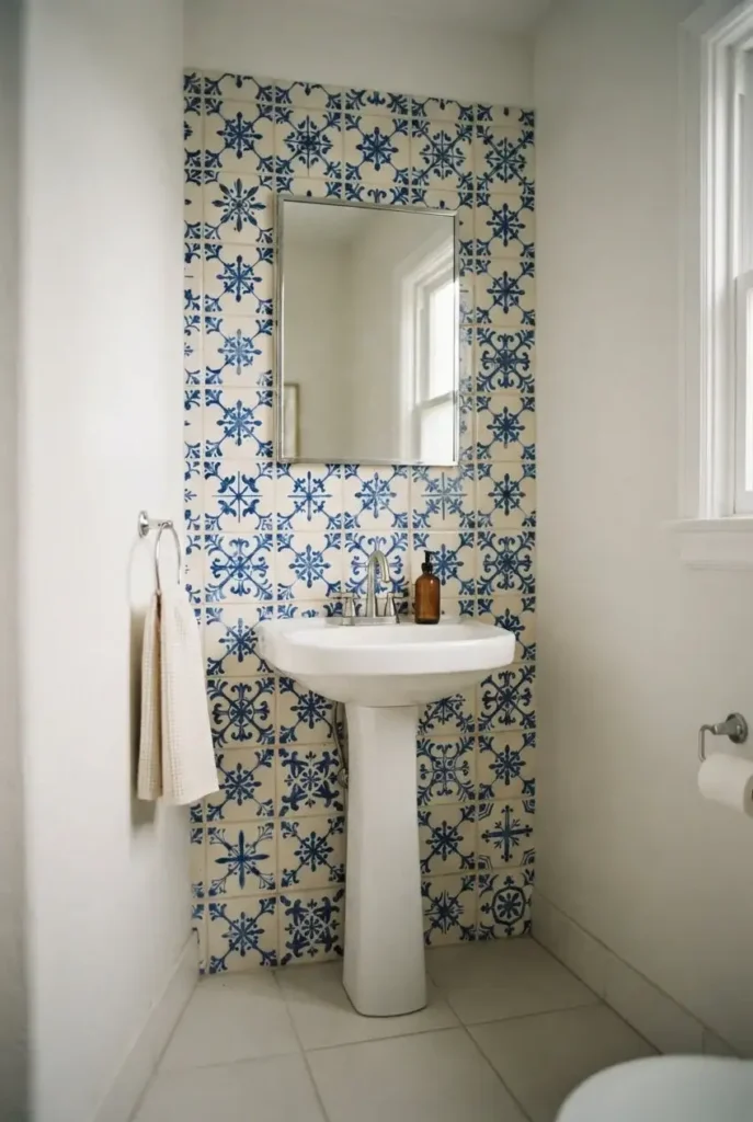 Blue and White Patterned Tile