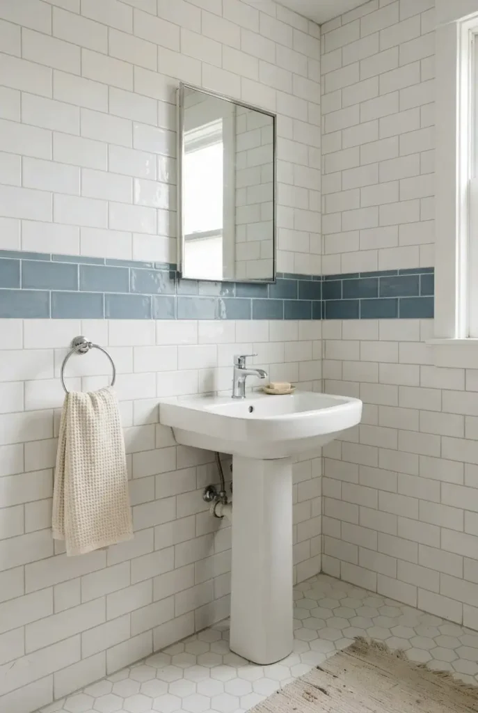 Blue and White Subway Tile