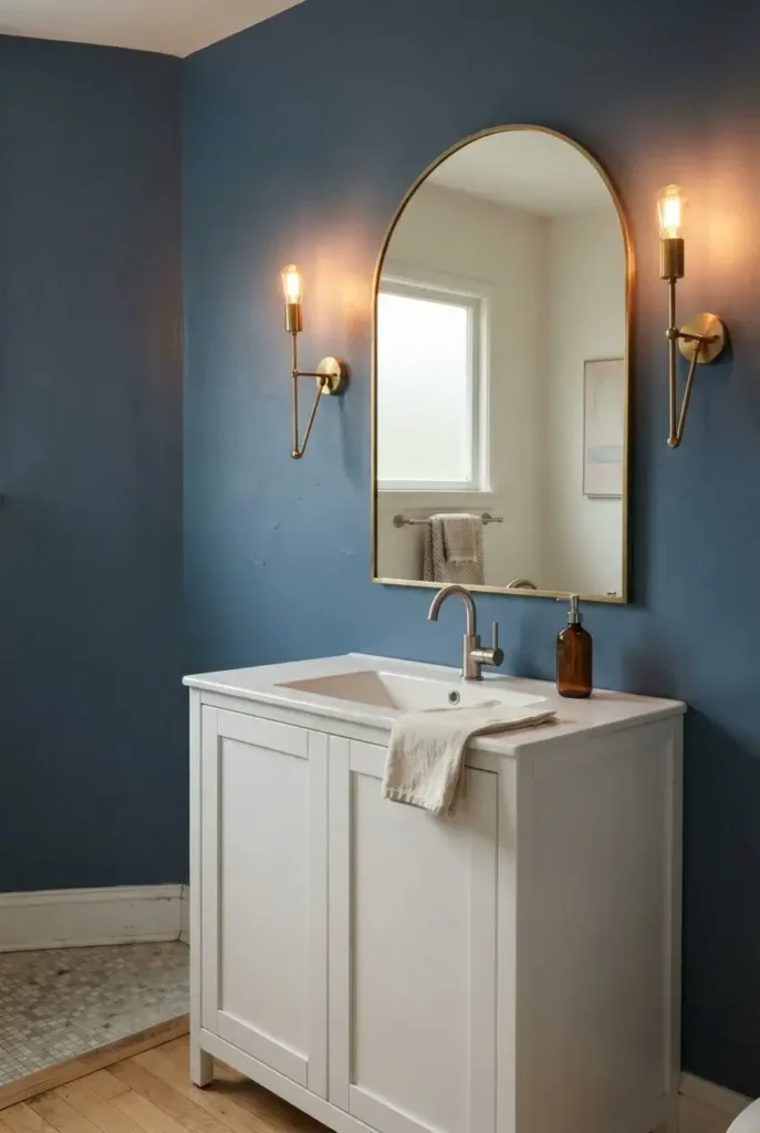 Large Mirrors With Blue Walls