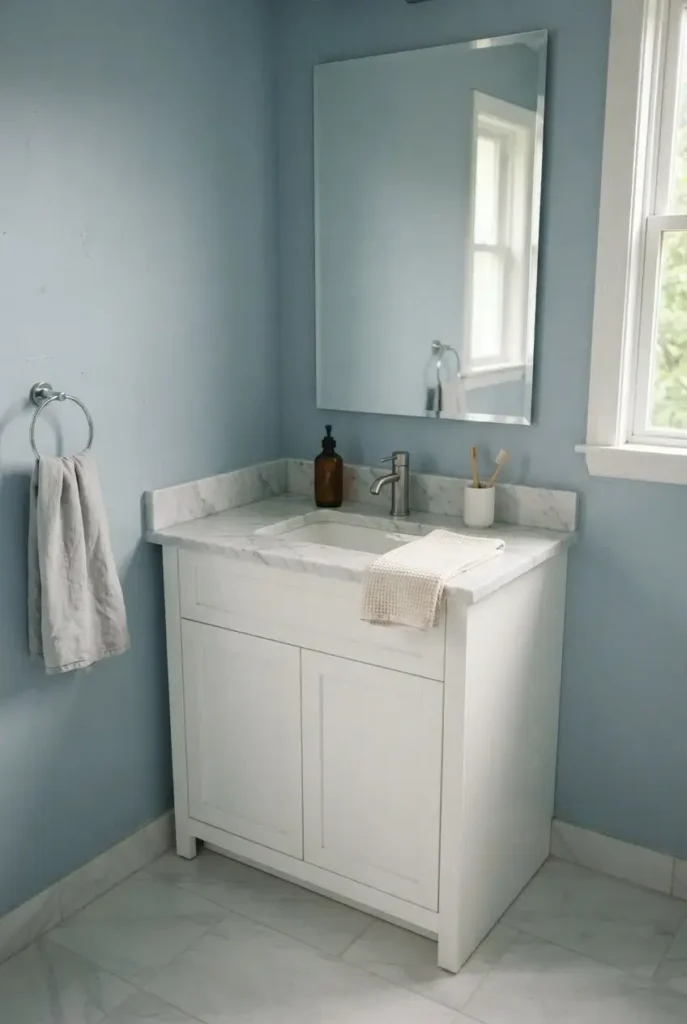 Soft Blue With Modern Marble