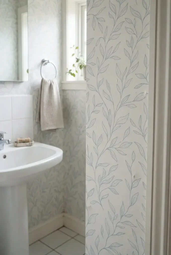 Try Peel-and-Stick Blue Wallpaper