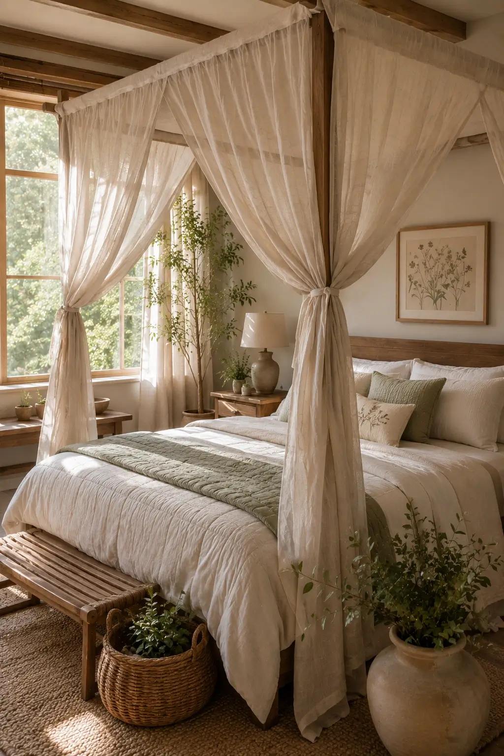 Style a Nature-Inspired Canopy Bed
