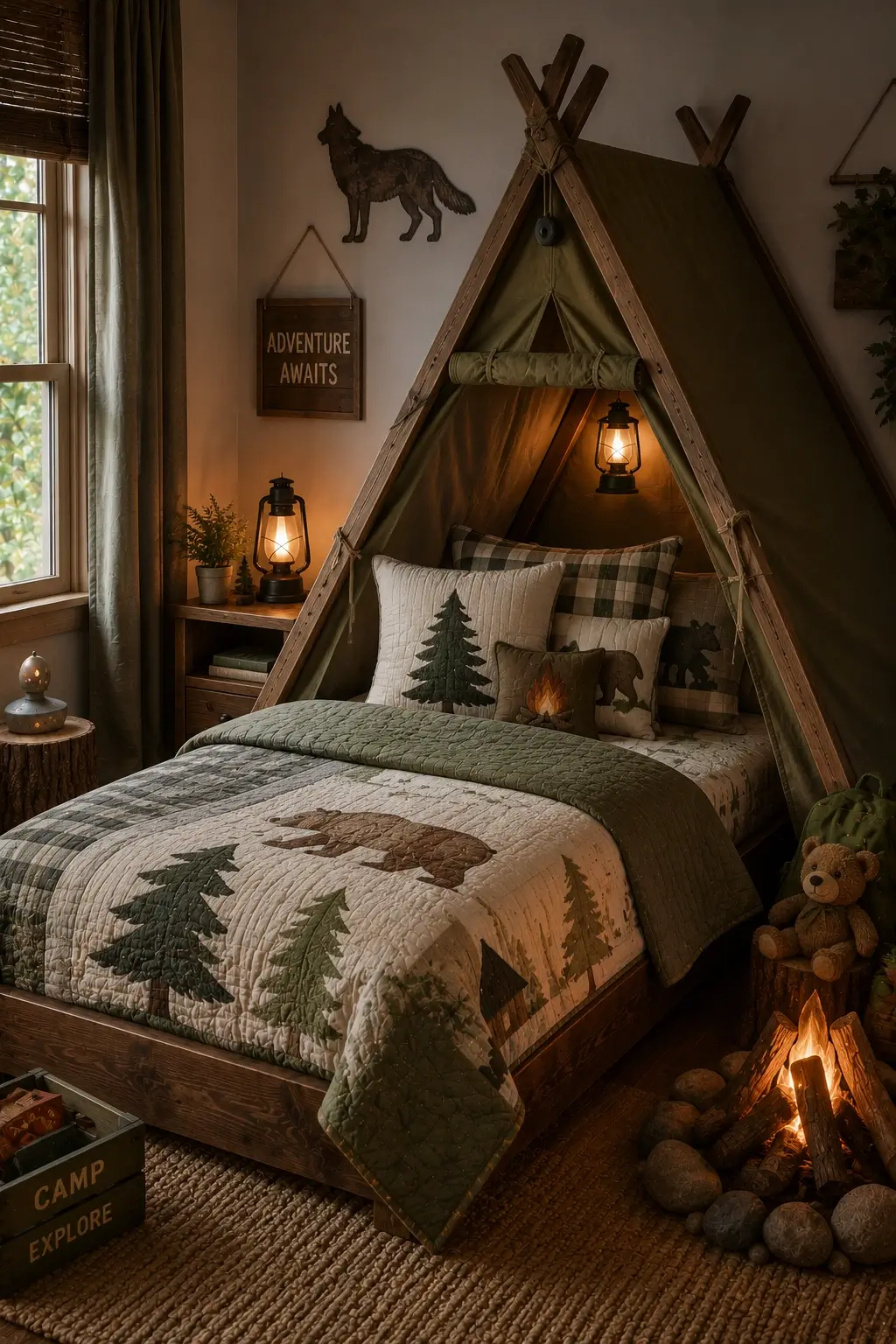 Create a Camping-Themed Boys Bedroom