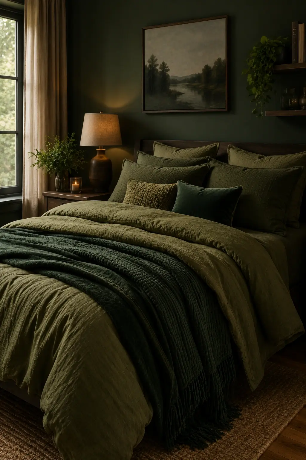 Layer Moss, Olive and Forest Tones